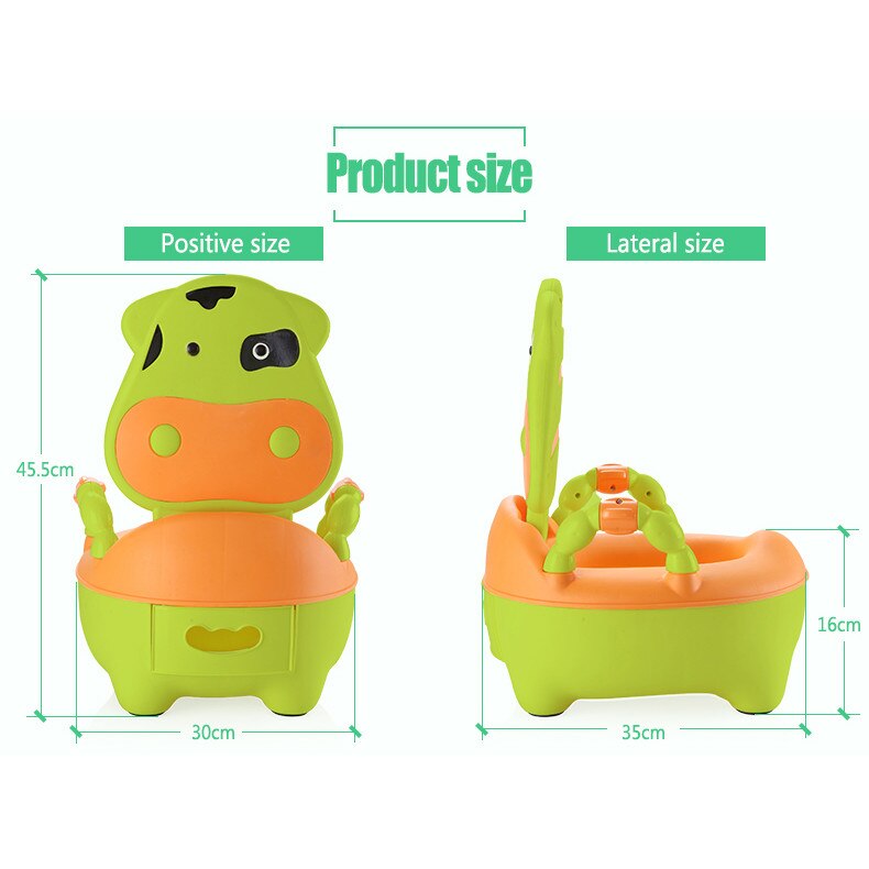 Olita educationala cu manere little mom cow potty green