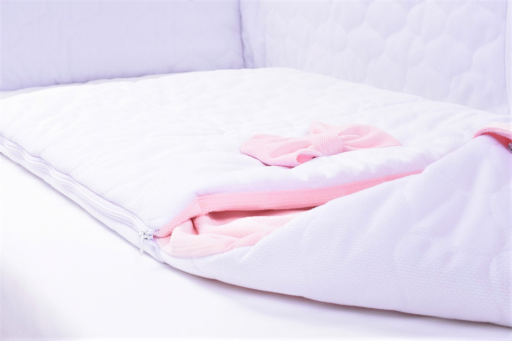 Saculet de dormit gros velvet alb si roz 80x45 cm tog 2,5 - 2