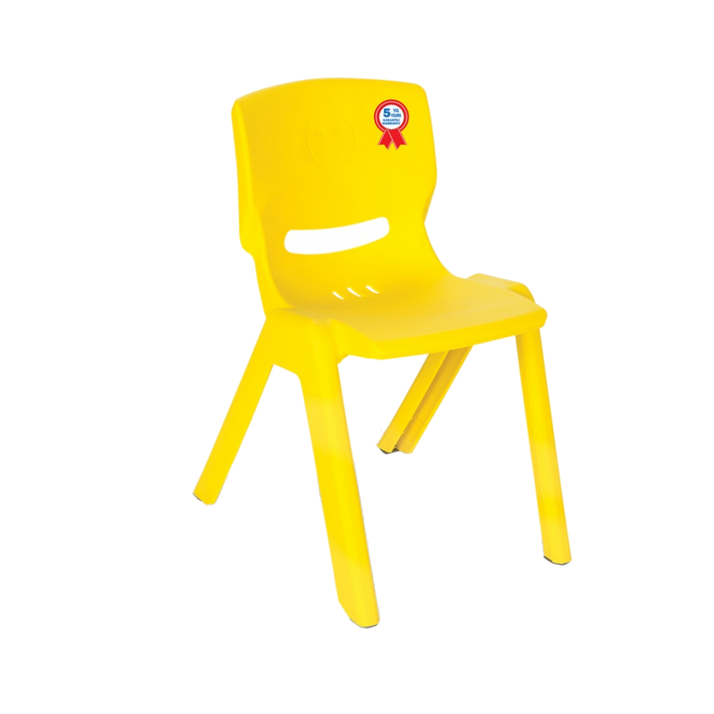 Scaunel cu spatar pentru copii Happy Chair Galben - 1