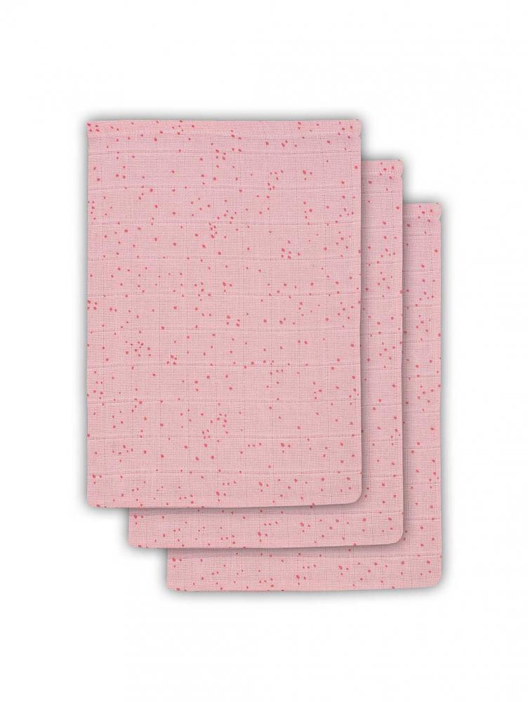 Set 3 manusi hidrofile jollein dots 15x20cm roz