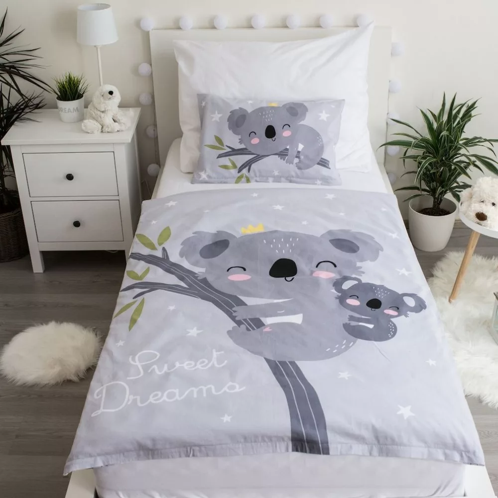 Set lenjerie pat copii 100×135 + 40×60 Koala Sweet Dreams Baby SunCity 100x135
