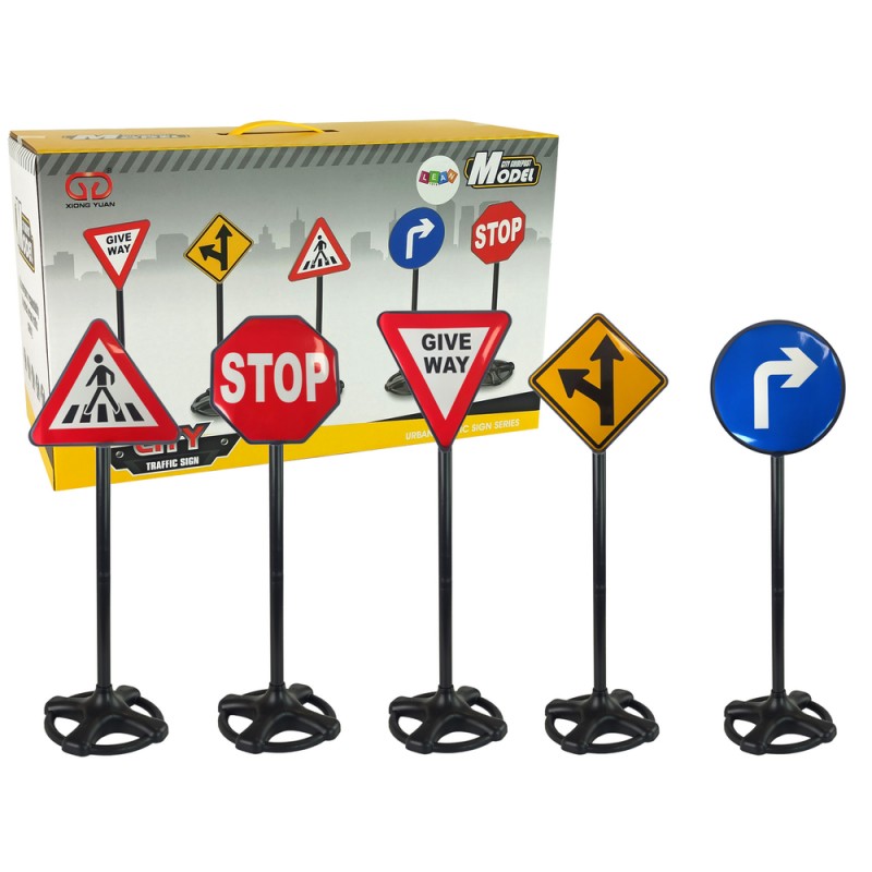 Set semne de circulatie de jucarie pentru copii 82 cm LeanToys - 1