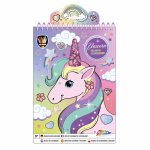 Carte de colorat cu abtibilduri unicorn magic