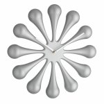 Ceas de perete analog creat de designer model Astro argintiu metalic mat