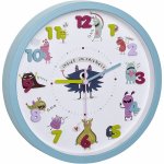 Ceas de perete pentru copii silentios cu animale si cifre 3D TFA Little Monsters 60.3051.20