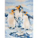 Prima pictura pe numere junior mica Familia de pinguini
