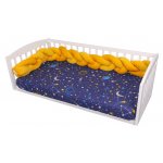 Protectie impletita pentru patut 180 cm Bumper din Velvet Amber