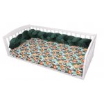 Protectie impletita pentru patut 180 cm Bumper din Velvet Olive