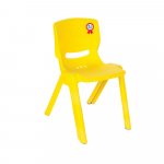 Scaunel cu spatar pentru copii Happy Chair Galben