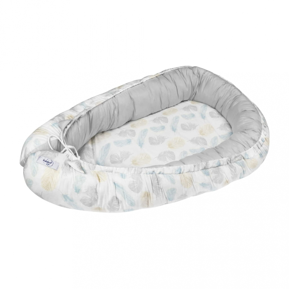 Salteluta 3 in 1 Baby Nest multifunctional din bumbac Feathers