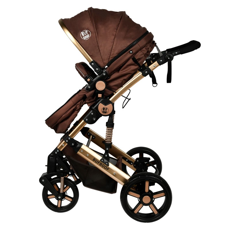 Carucior 2 in 1 reversibil X-2 0-36 luni Buf Boof Chocolate Gold - 2 | YEO