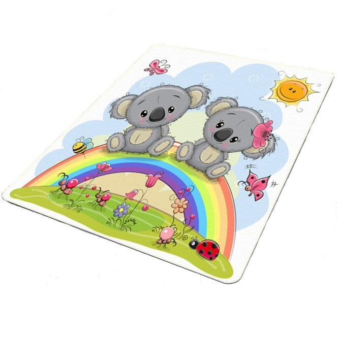 Covor antiderapant pentru copii Rainbow Elephants 100x150 cm