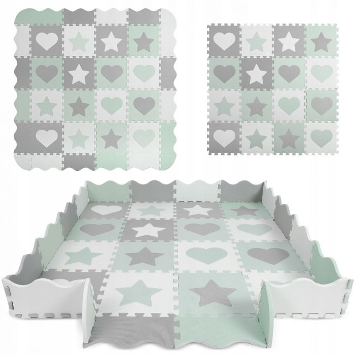 Salteluta de joaca 150 x 150 cm Ricokids 7505 gri - mint - 3 | YEO