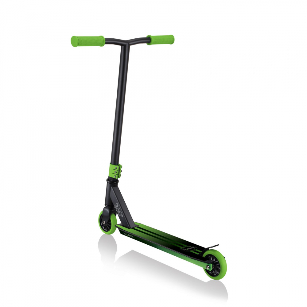 Trotineta Globber GS verde pentru cascadorii, din aluminiu, ghidon reglabil, greutate suportata 100 kg, varsta 6 ani+ - 1 | YEO