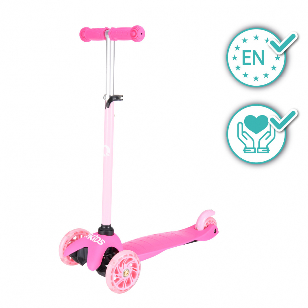 Trotineta cu 3 roti QKids Lumis Pink