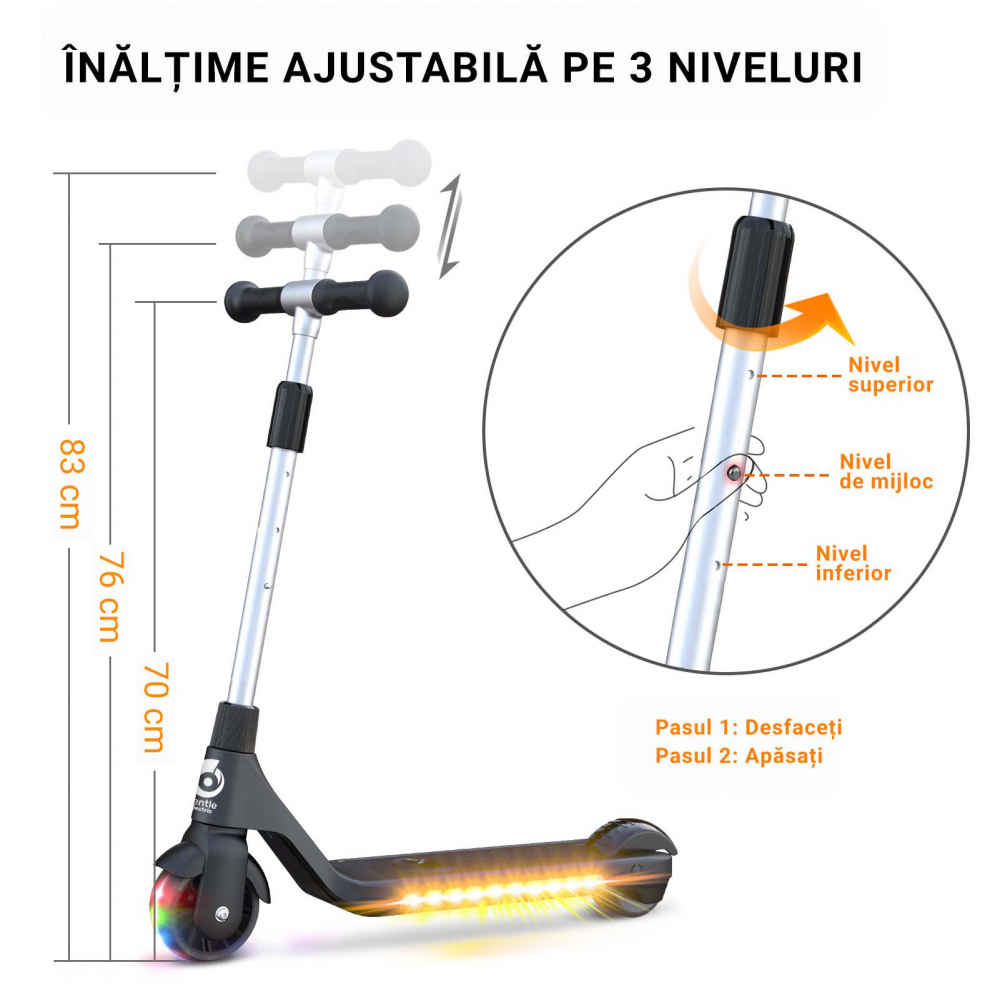Trotineta electrica pentru copii Gentle Electric negru - 1