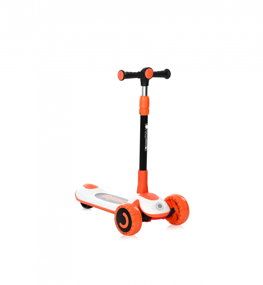 Trotineta pentru copii Trio Orange pliabila, roti din silicon cu Led, ghidon reglabil, sezut detasabil, greutate admisa 50 kg, 3 ani+