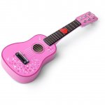 Chitara pentru copii din lemn roz
