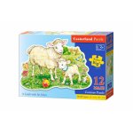 Puzzle contur Castorland A Lamb With His Mom 12 piese XXL