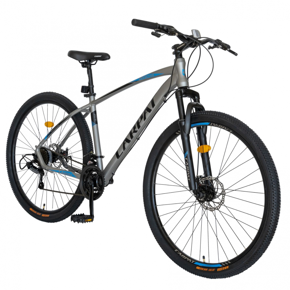 Bicicleta MTB-HT Schimbator Shimano Tourney Roti 29 Inch Carpat C2957C Gri cu AlbastruNegru - 2