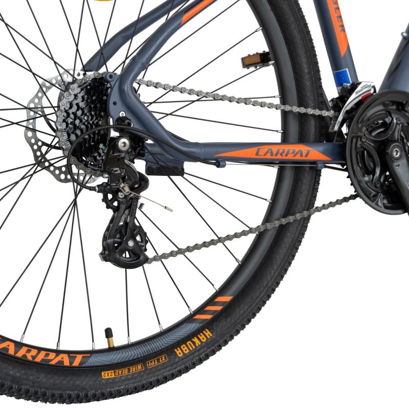 Bicicleta MTB-HT manete schimbator MicroshiftShimano Roti 29 Inch Carpat C2979H negru cu portocaliu Bicicleta imagine noua responsabilitatesociala.ro