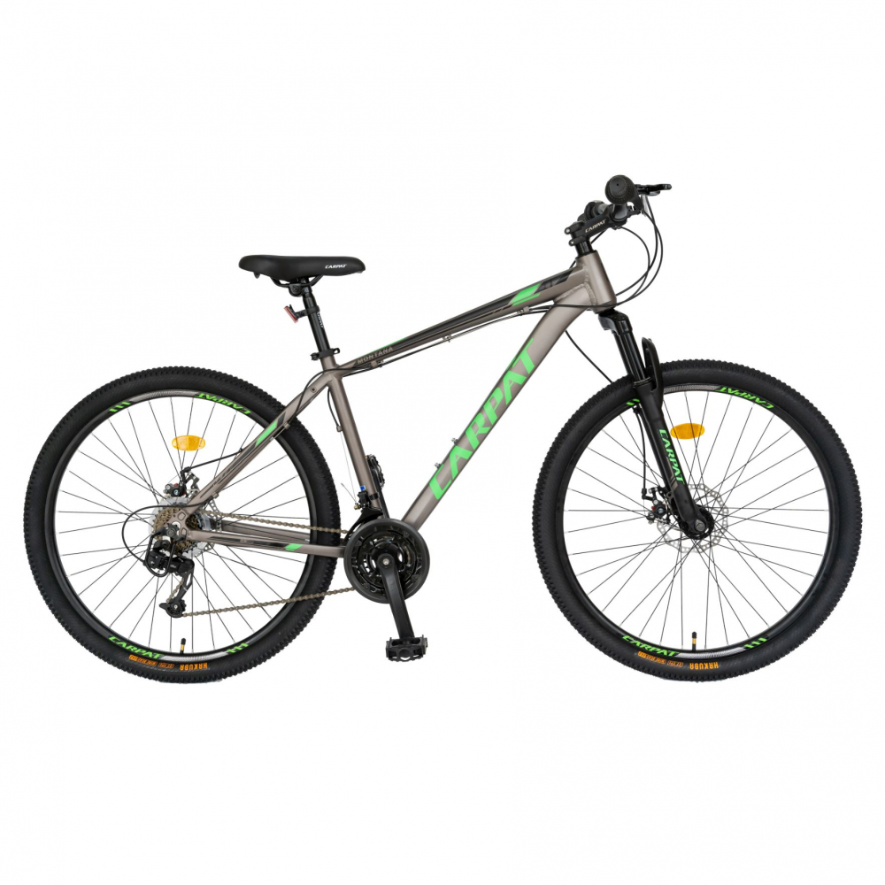 Bicicleta de munte manete schimbator Shimano Tourney Revoshift SLR-35 Roti 29 Inch Carpat CSC2970A culoare GriNegruVerde - 5