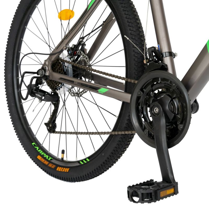 Bicicleta de munte manete schimbator Shimano Tourney Revoshift SLR-35 Roti 29 Inch Carpat CSC2970A culoare GriNegruVerde - 4
