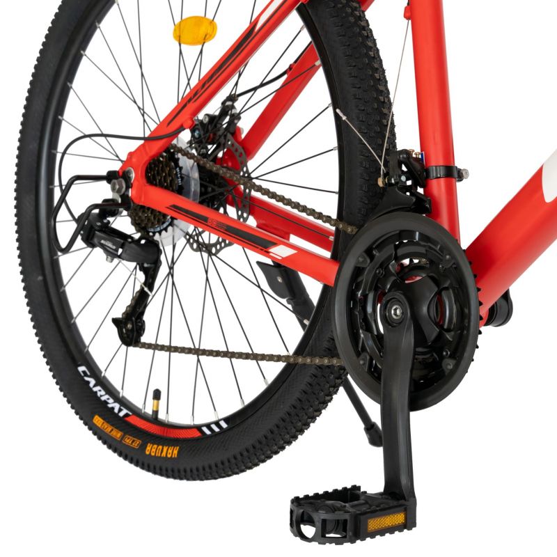 Bicicleta de munte manete schimbator Shimano Tourney Revoshift SLR-35 Roti 29 Inch Carpat CSC2970A culoare RosuNegruAlb - 2