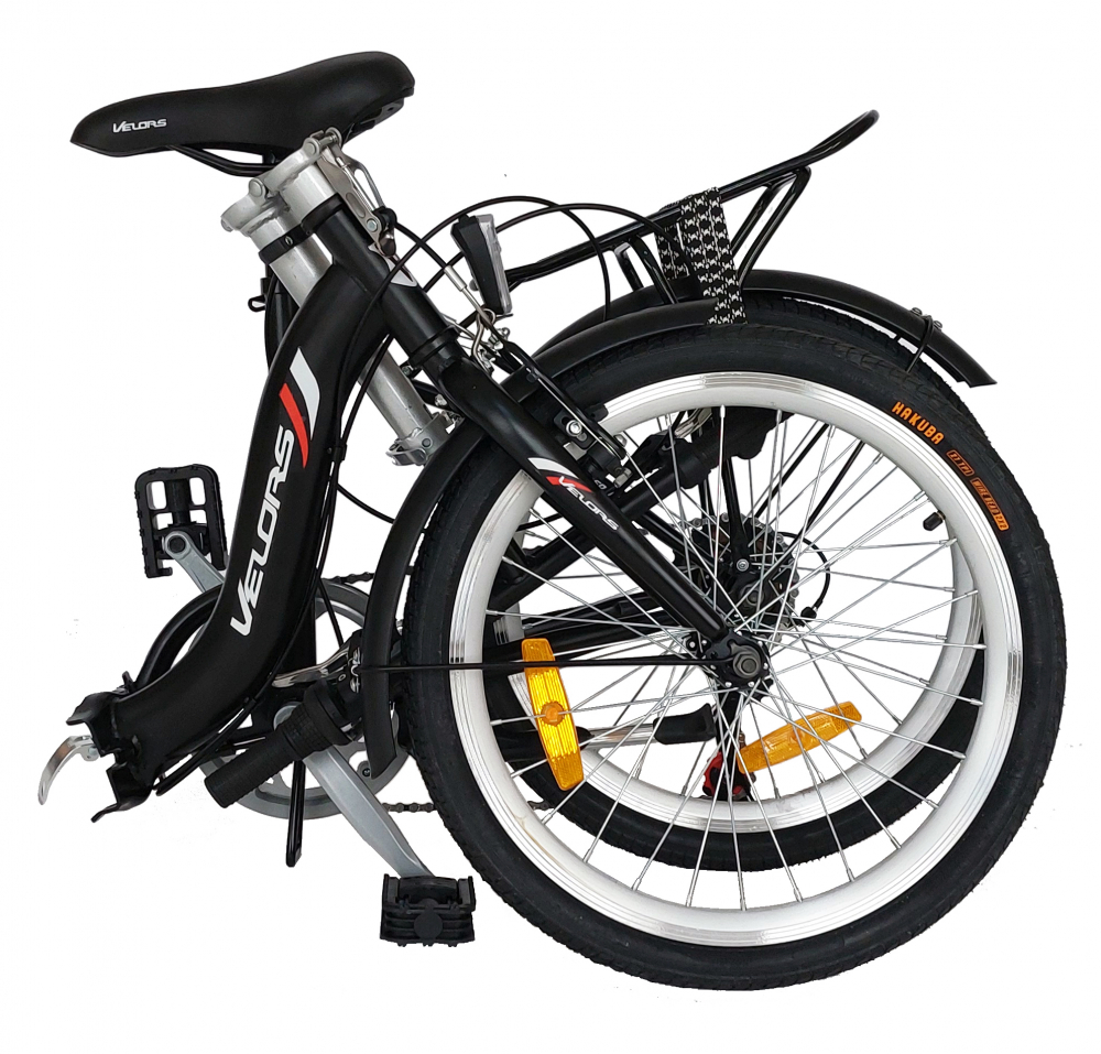 Bicicleta pliabila Shimano Revoshift Tourney 20 inch Velors V2057A negru cu design albrosu - 1