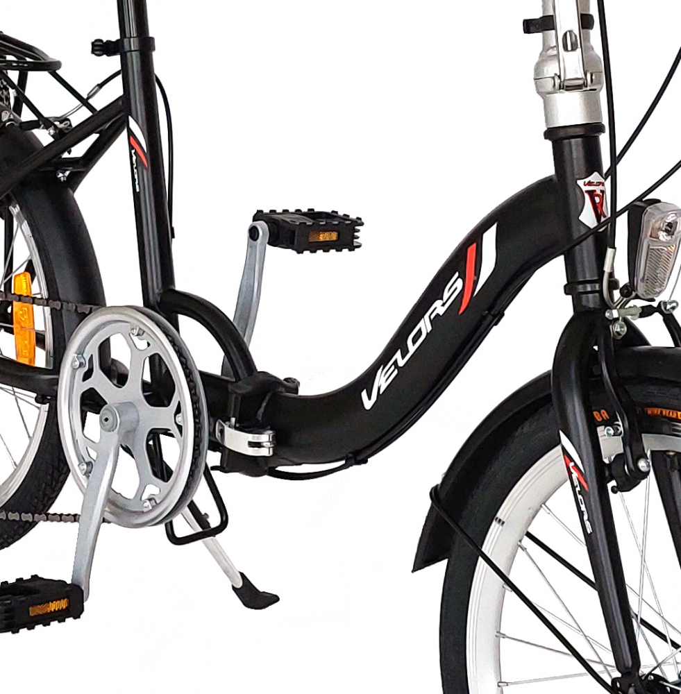 Bicicleta pliabila Shimano Revoshift Tourney 20 inch Velors V2057A negru cu design albrosu - 4