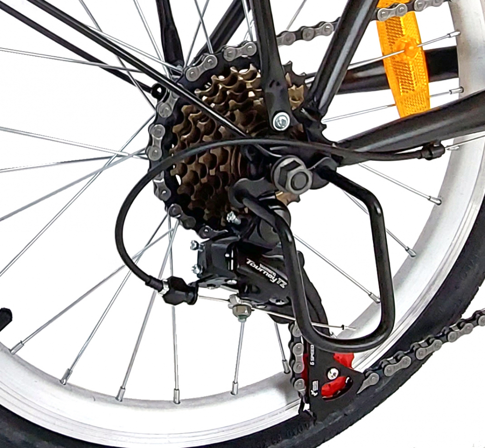 Bicicleta pliabila Shimano Revoshift Tourney 20 inch Velors V2057A negru cu design albrosu - 7