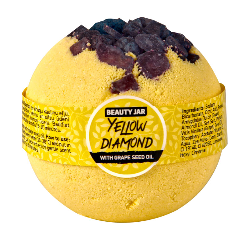 Bila de baie cu ulei de struguri si cristale de baie Yellow Diamond Beauty Jar 150g