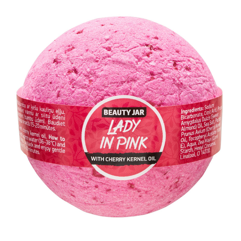 Bila de baie cu ulei din samburi de cirese Lady in Pink Beauty Jar 150g