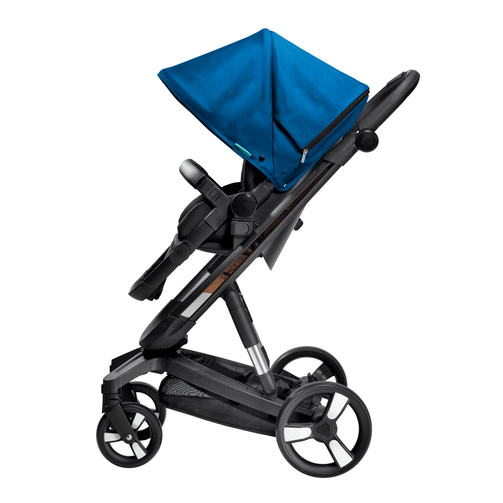 Carucior Bebumi Space 2 in 1 Blue cadru negru - 9