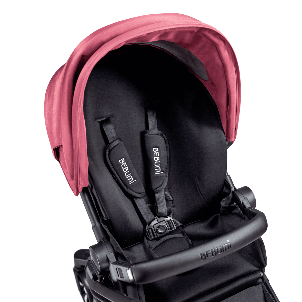 Carucior Bebumi Space 2 in 1 Gabardine Pink cadru negru - 3