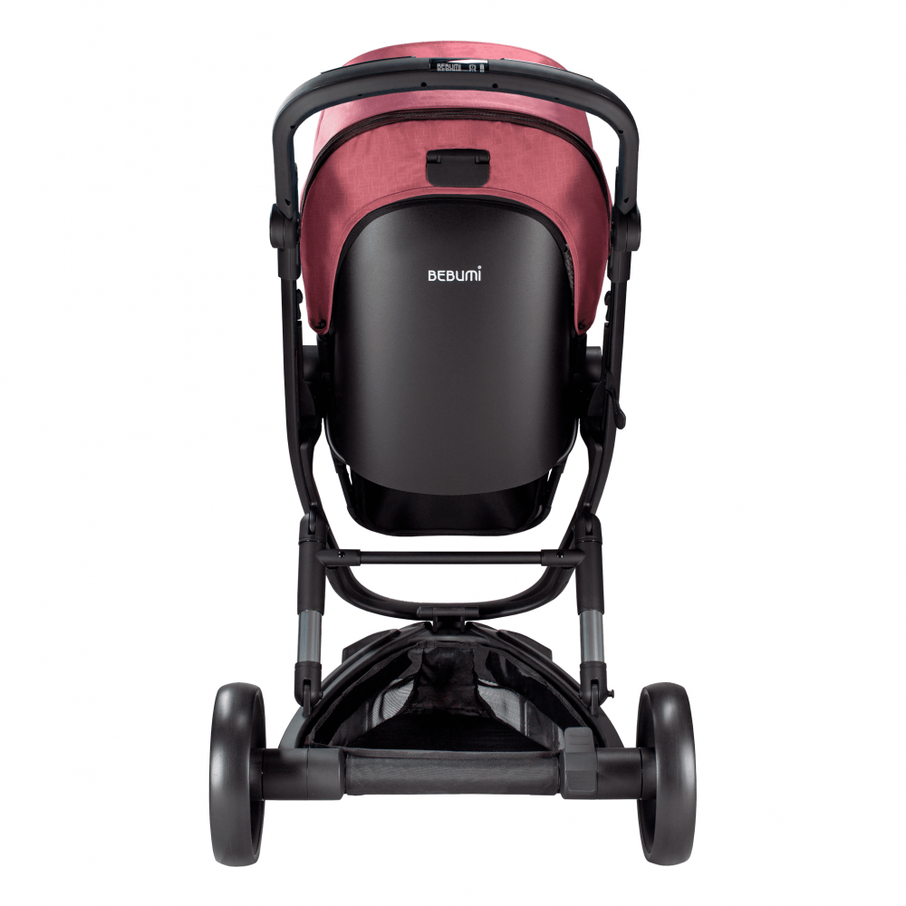 Carucior Bebumi Space 2 in 1 Gabardine Pink cadru negru - 6