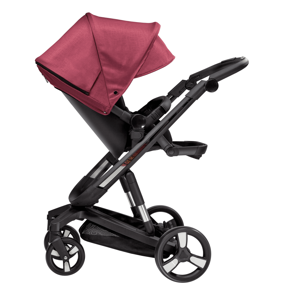 Carucior Bebumi Space 2 in 1 Gabardine Pink cadru negru - 7