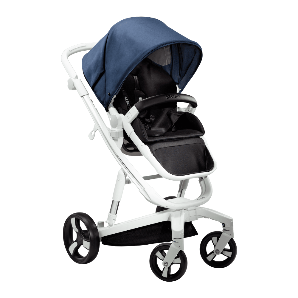 Carucior Bebumi Space 2 in 1 Navy cadru alb - 3 | YEO