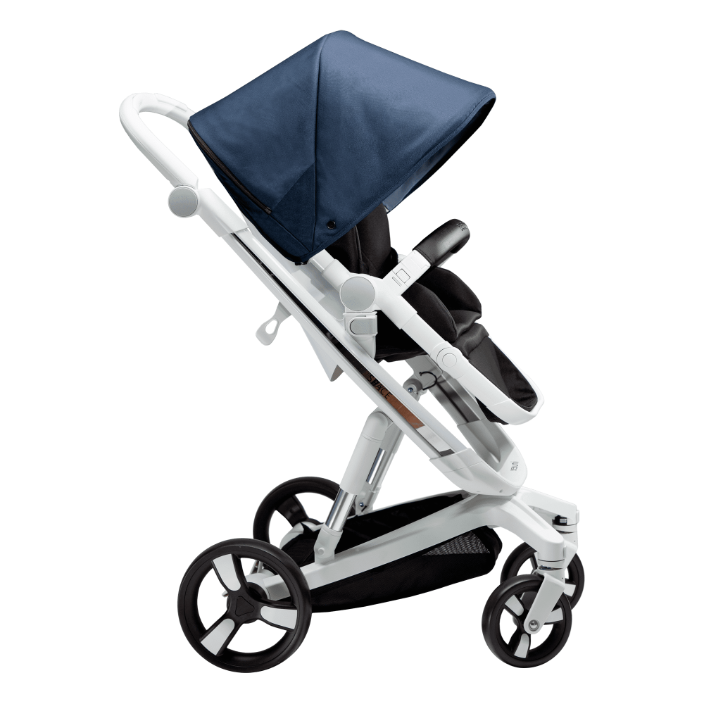 Carucior Bebumi Space 2 in 1 Navy cadru alb - 4 | YEO