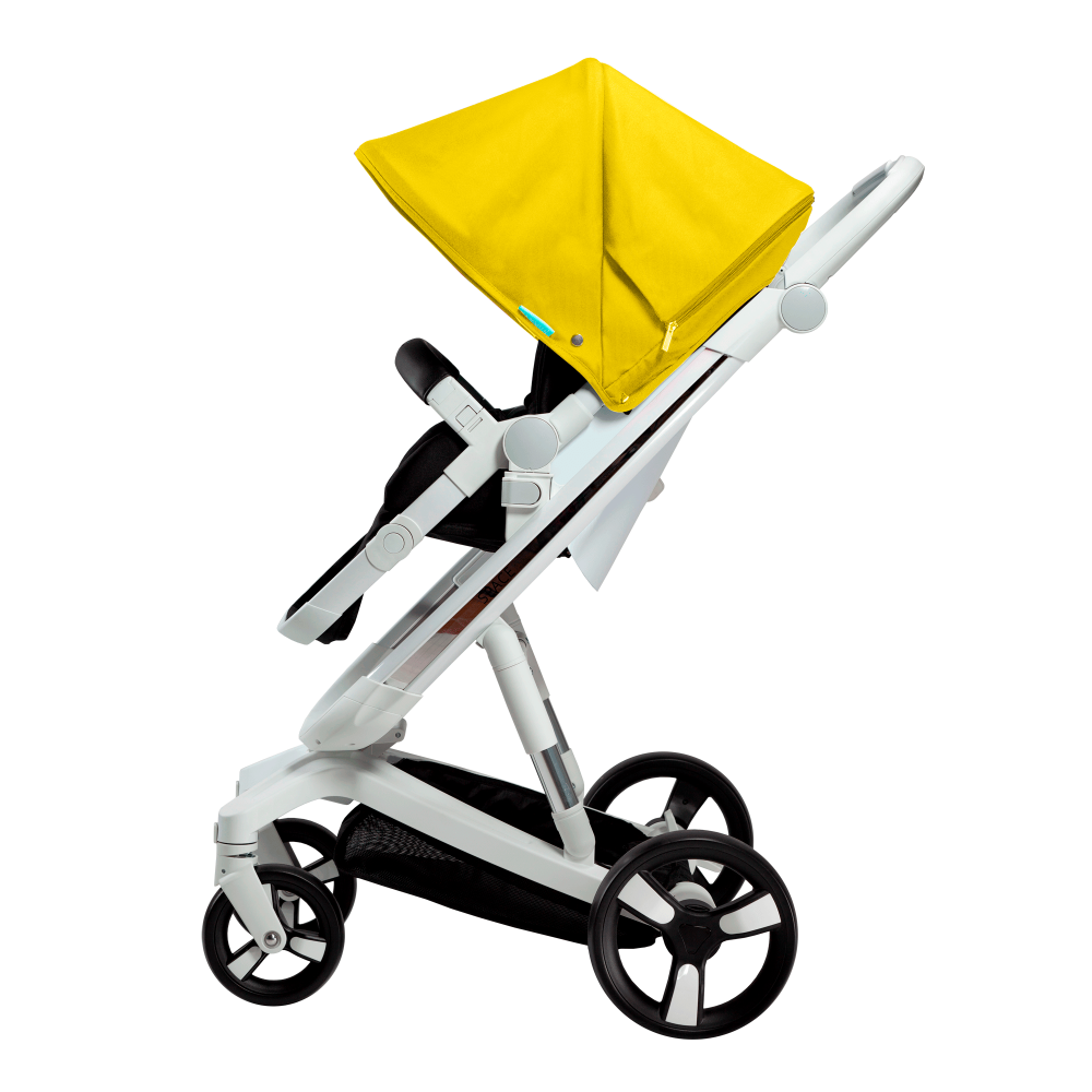 Carucior Bebumi Space 2 in 1 Yellow cadru alb - 1 | YEO