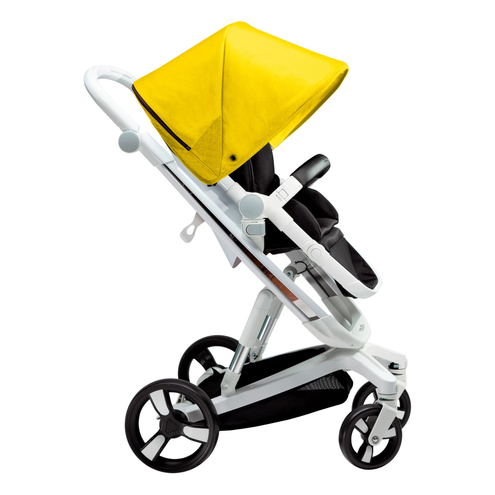 Carucior Bebumi Space Eco Yellow cadru alb - 2 | YEO