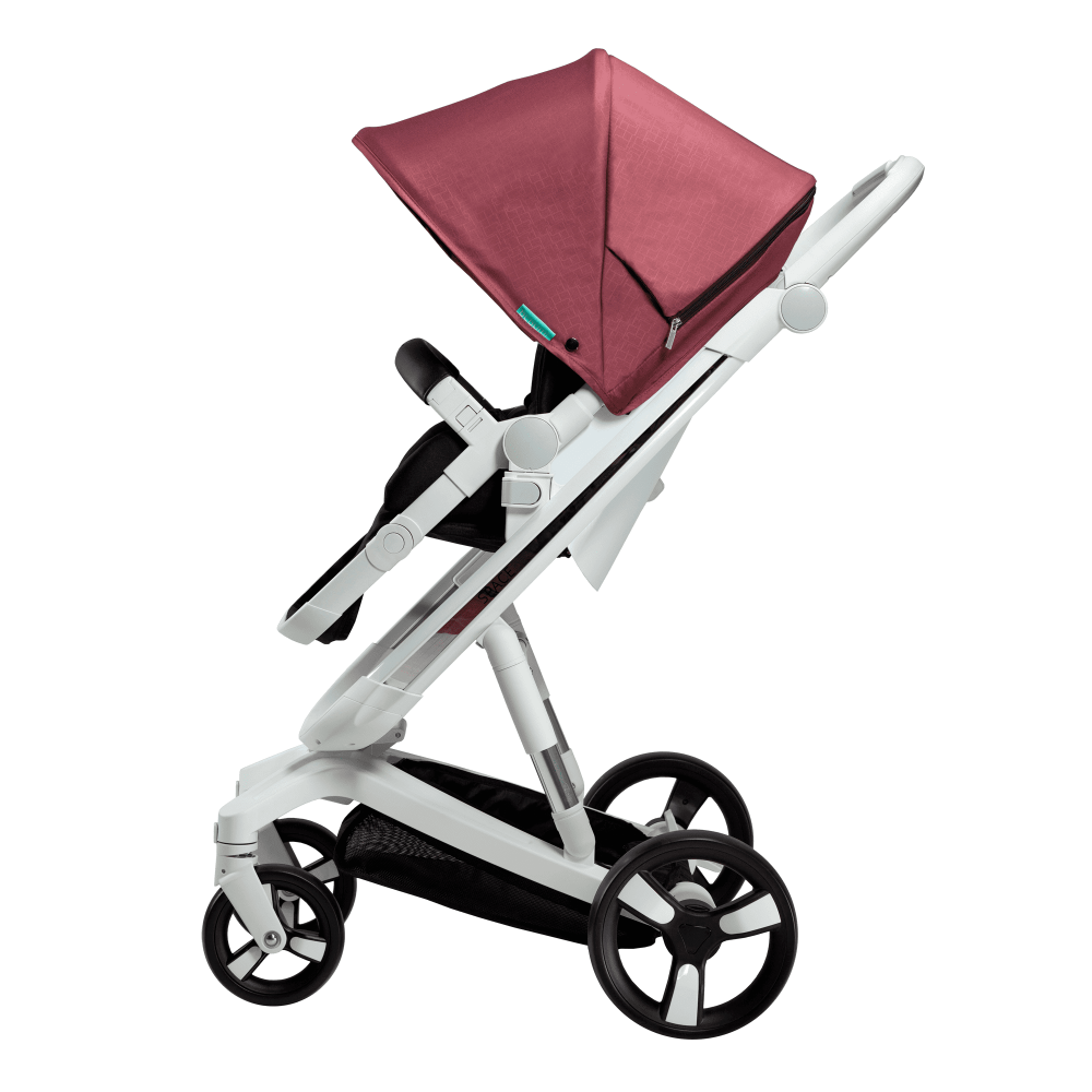 Carucior Bebumi Space Gabardine Pink cadru alb - 3 | YEO