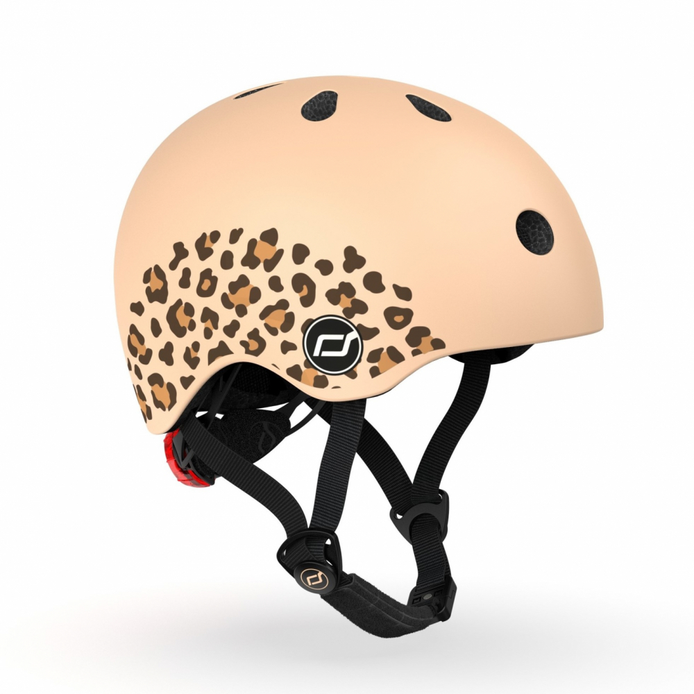 Casca de protectie pentru copii sistem de reglare magnetic cu led XXS-S 45-51 cm 1 an+ Leopard Scoot