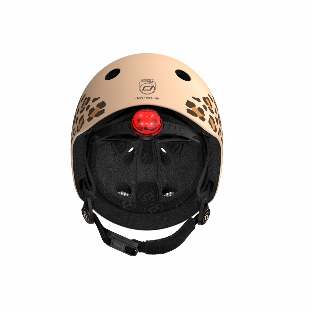 Casca de protectie pentru copii sistem de reglare magnetic cu led XXS-S 45-51 cm 1 an+ Leopard Scoot Ride - 1 | YEO