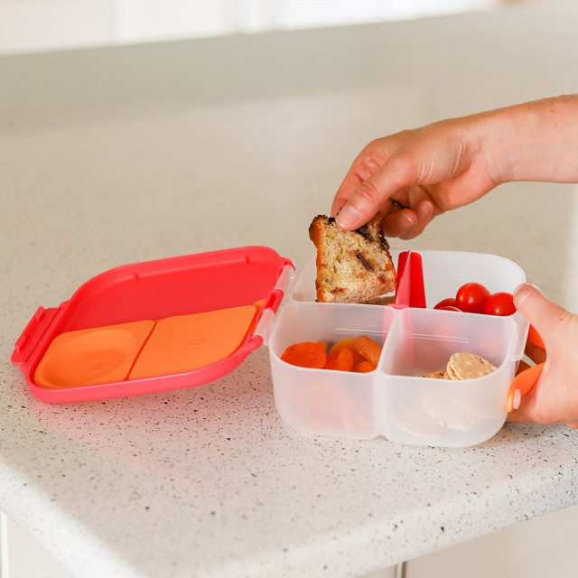 Caserola compartimentata Mini Lunchbox b.box roz cu portocaliu - 2 | YEO