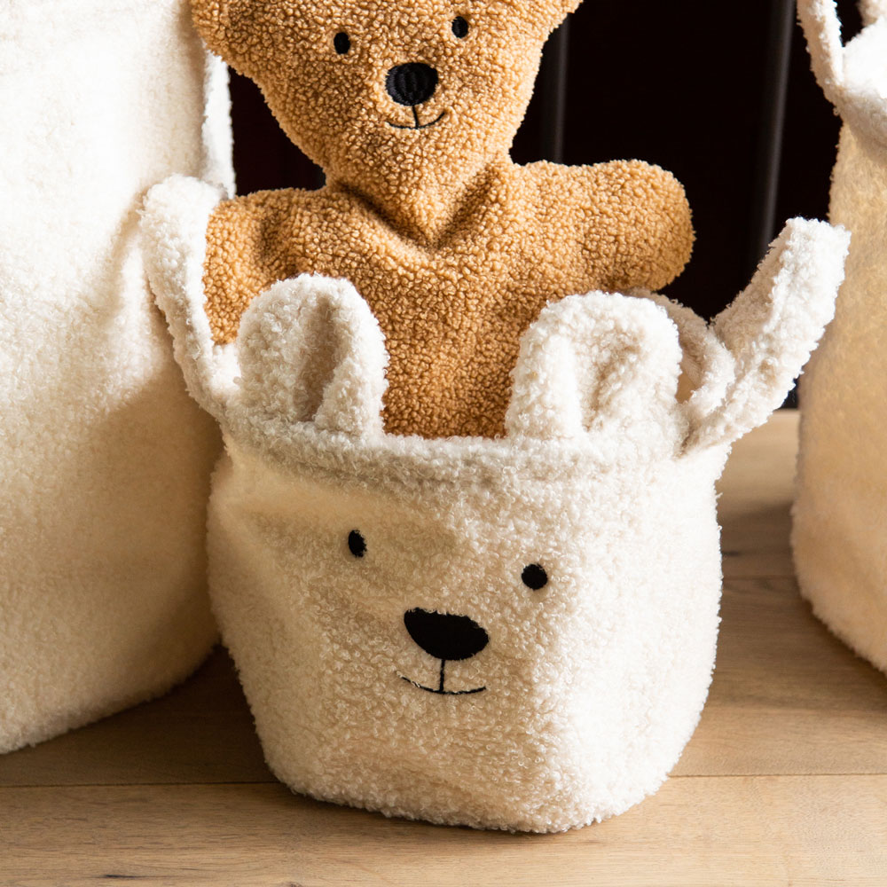 Cos depozitare Childhome 25x20x20 cm Teddy alb