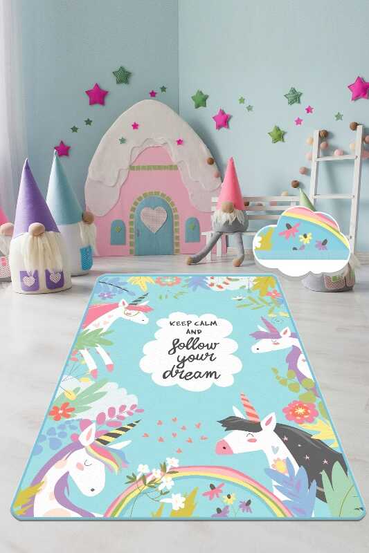 Covor antiderapant pentru copii Cute Unicorn 150x200 cm