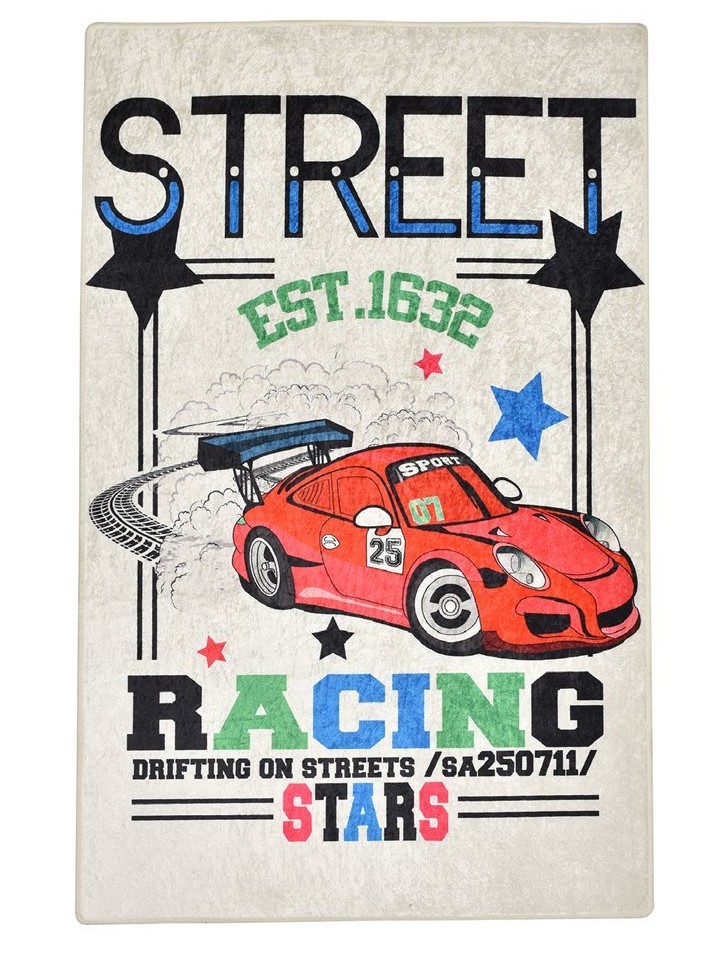 Covor antiderapant pentru copii Street Racing 150x200 cm