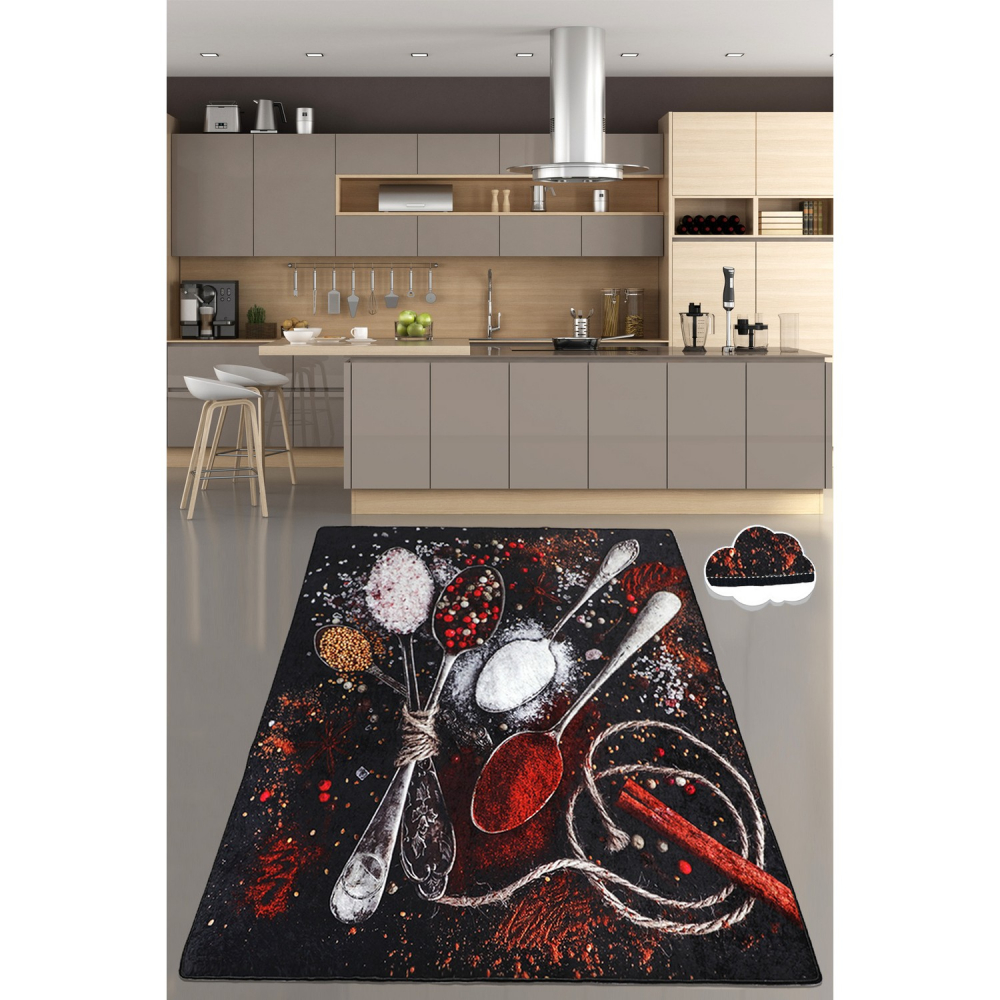 Covor de bucatarie antiderapant 80x150 cm Spice Black - 2 | YEO