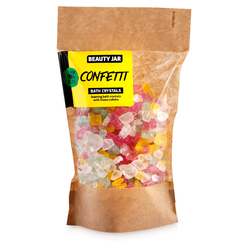 Cristale spumante pentru baie Confetti Beauty Jar 600g